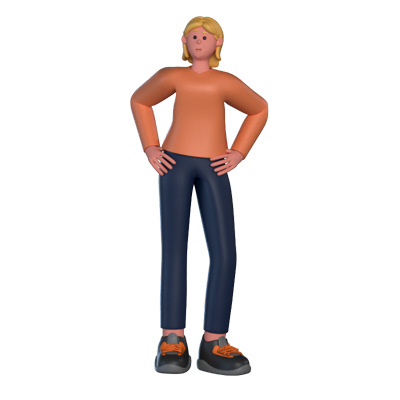 Casual Girl 3D Character 3D Graphic