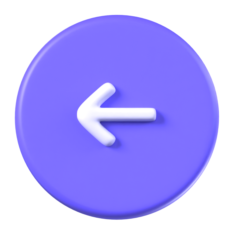 Go Back Animated 3D Icon 3D Graphic