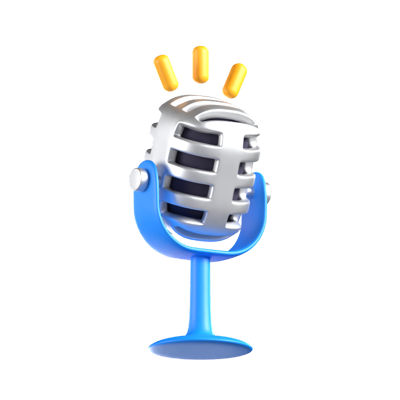 Turn On Mic Animated 3D Icon 3D Graphic