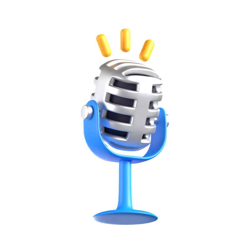 Turn On Mic Animated 3D Icon 3D Graphic