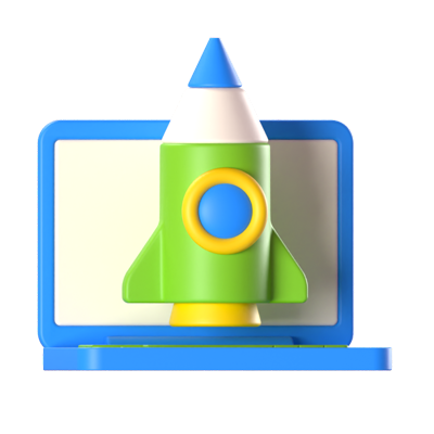 Startup Rocket 3D Icon 3D Graphic