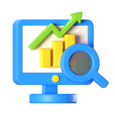 Business Monitoring 3D Icon 3D Graphic