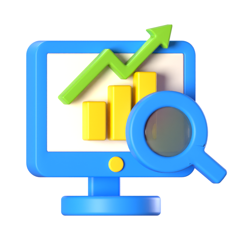 Ícone 3D de monitoramento de negócios