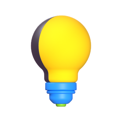 Idea Light Bulb 3D Icon 3D Graphic