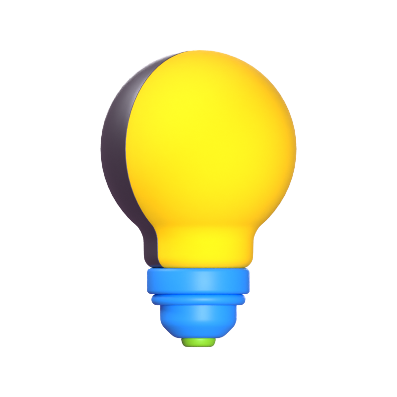 Idea Light Bulb 3D Icon