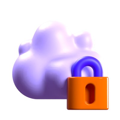 Cloud Lock 3D Icon 3D Graphic