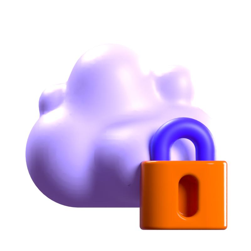 Icono 3D Cloud Lock