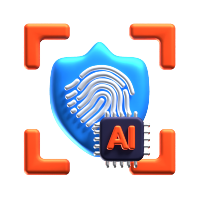 ai fingerabdruck 3d-symbol 3D Graphic