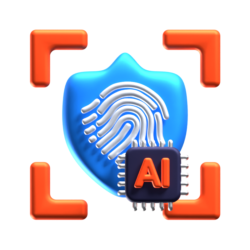 AI Fingerprint 3D Icon 3D Graphic