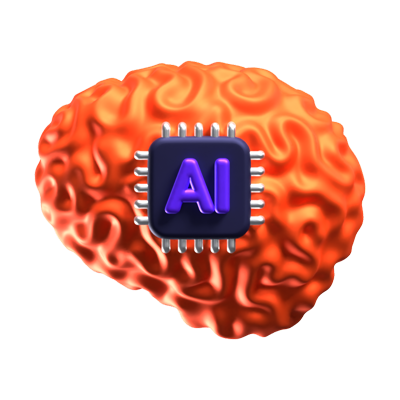 AI Brain 3D Icon 3D Graphic