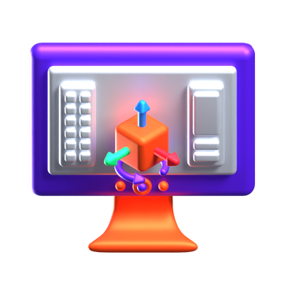 3D Design On Monitor 3D Icon 3D Graphic