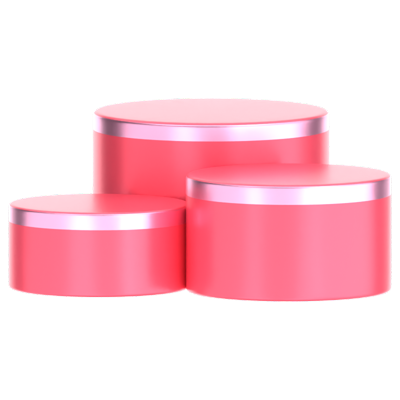 Basic Triple Cylinder Podium 3D Icon 3D Graphic