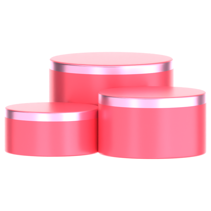 Basic Triple Cylinder Podium 3D Icon 3D Graphic