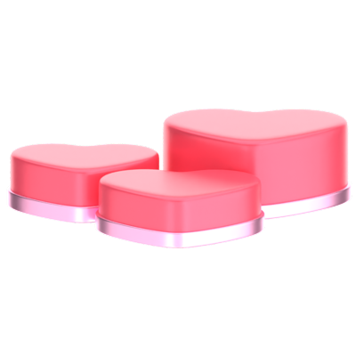 Triple Love Podium 3D Icon 3D Graphic