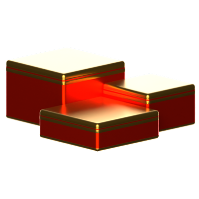 Triple Square Podium 3D Icon 3D Graphic