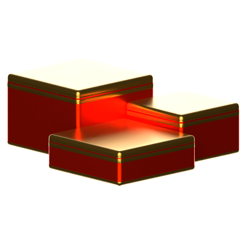 Triple Square Podium 3D Icon 3D Graphic