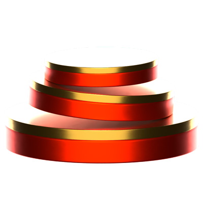 Stack Of Cylinder Podium 3D Icon 3D Graphic