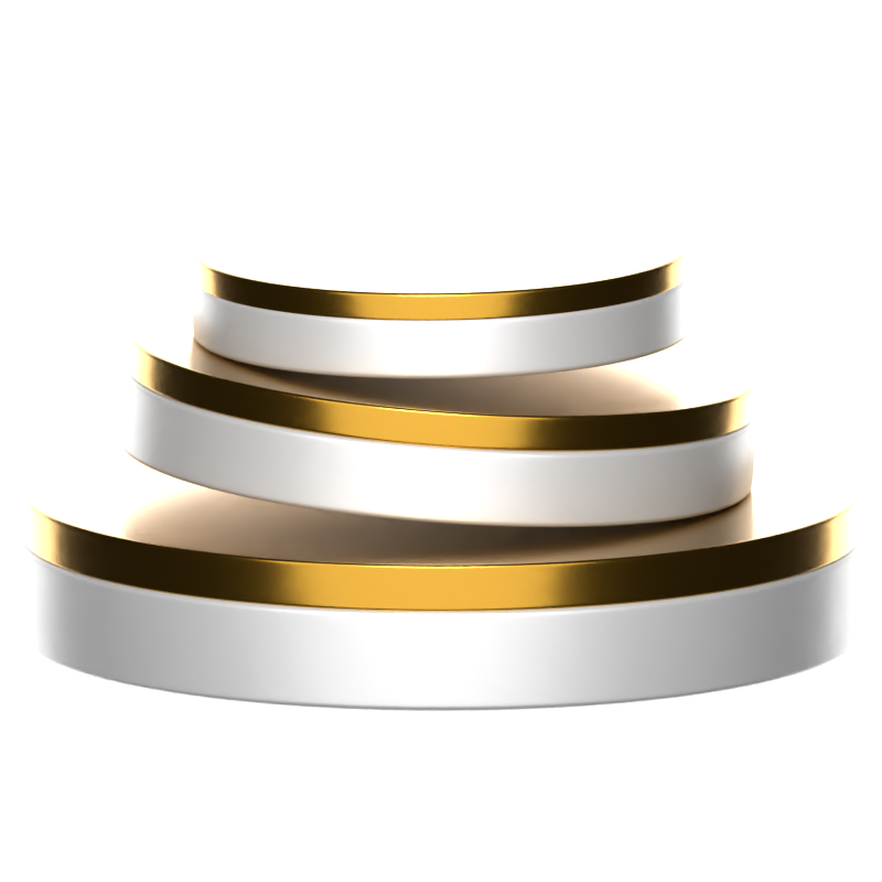 Stack Of Cylinder Podium 3D Icon 3D Graphic