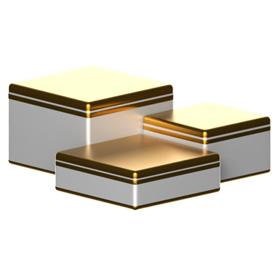 Triple Square Podium 3D Icon 3D Graphic