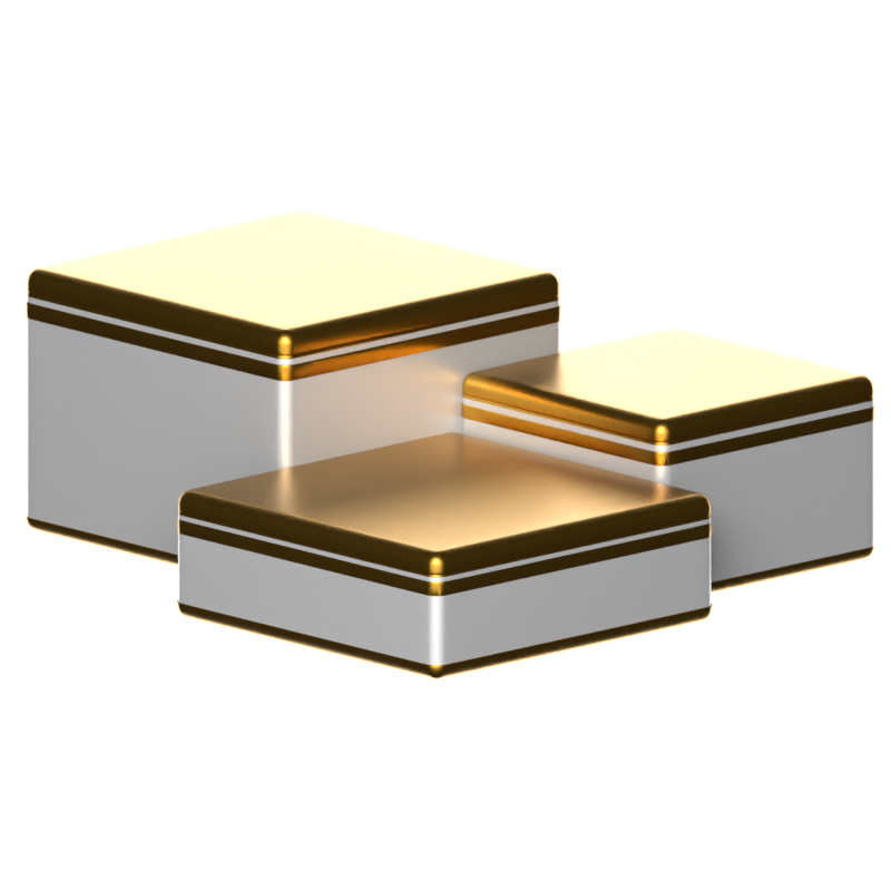 Triple Square Podium 3D Icon 3D Graphic