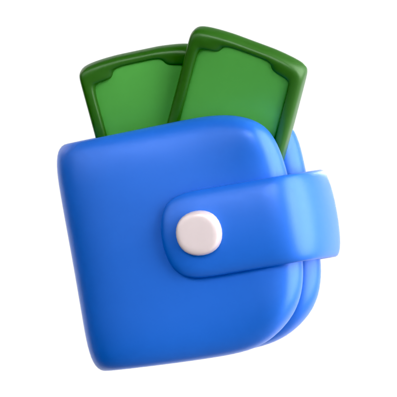 Wallet Full Money 3D Icon 3D Graphic