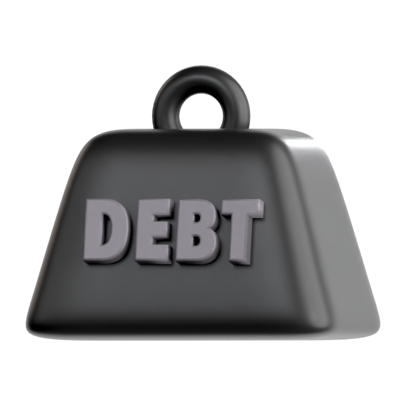 Debt Weight 3D Icon 3D Graphic