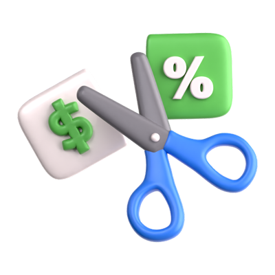 Payment Cut 3D Icon 3D Graphic