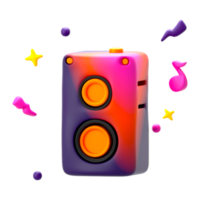 New Year Speaker 3D Icon 3D Graphic