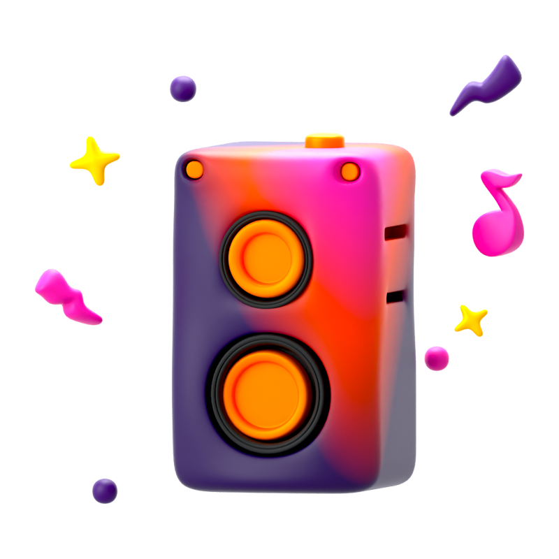 New Year Speaker 3D Icon 3D Graphic