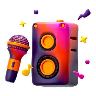 New Year Music 3D Icon 3D Graphic