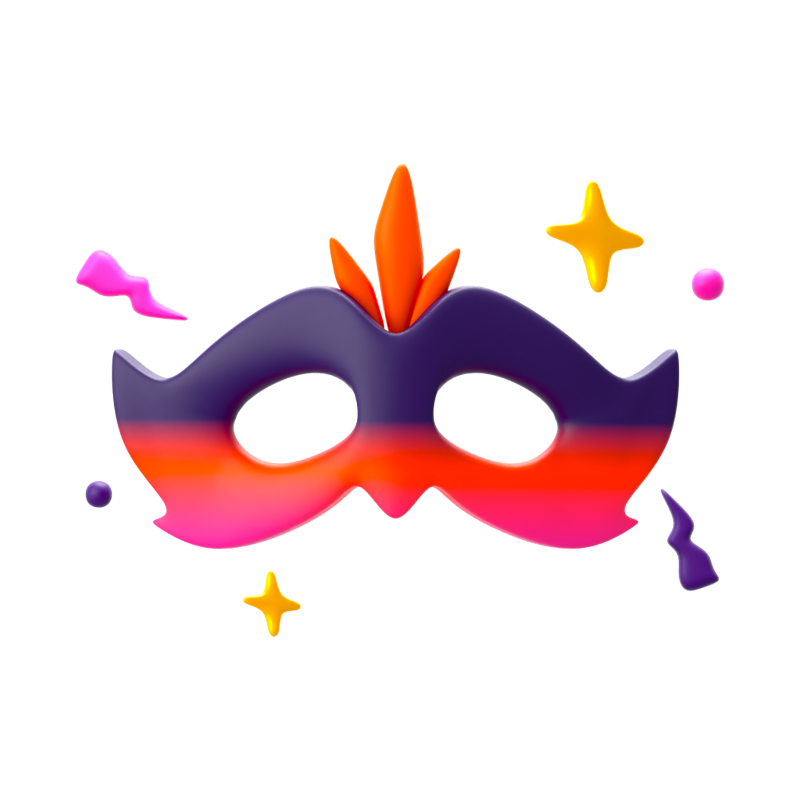 New Year Mask 3D Icon