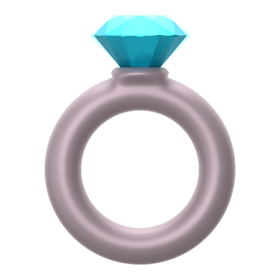 Diamond Ring 3D Icon 3D Graphic