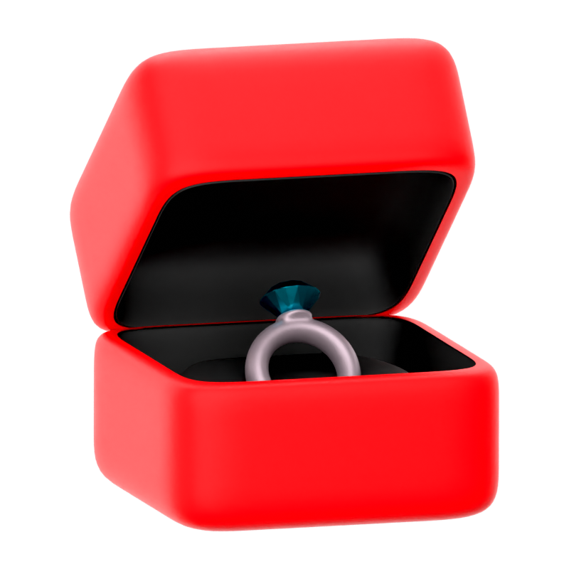 Love Ring Box 3D Icon 3D Graphic