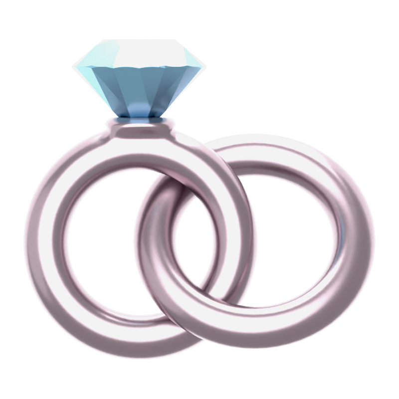 Liebe Paar Ring 3D Icon 3D Graphic