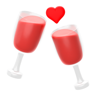 icono 3d love drink toast 3D Graphic