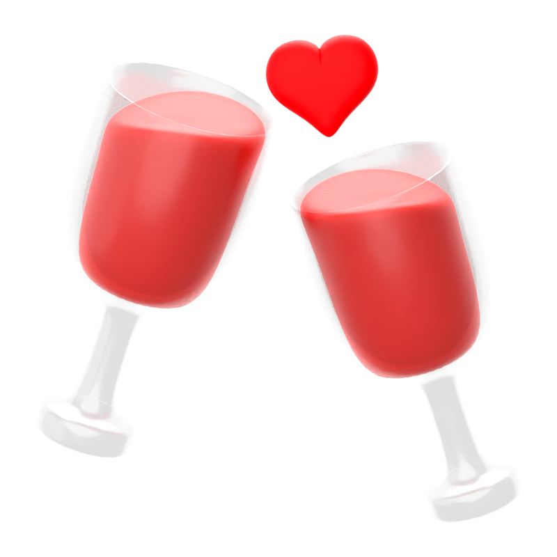 Icono 3D Love Drink Toast 3D Graphic