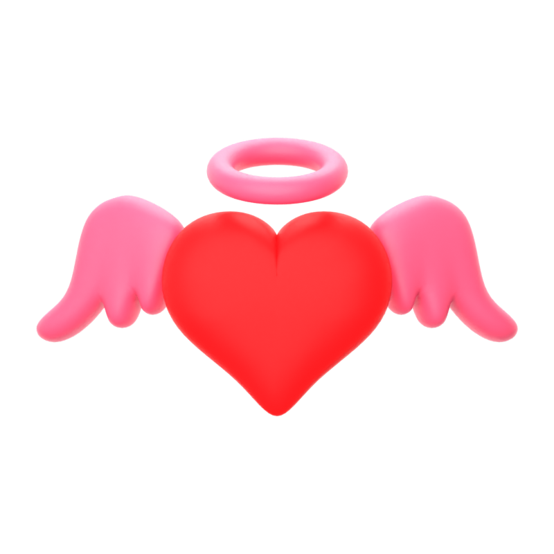 Icono 3D Love Wings 3D Graphic