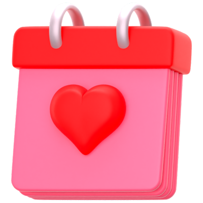 Love Calendar 3D Icon 3D Graphic