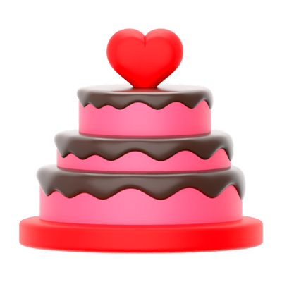 Love Cake 3D Icon 3D Graphic