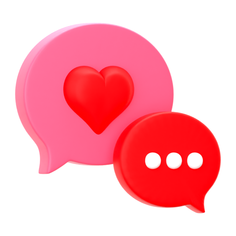 Love Chat 3D Icon 3D Graphic