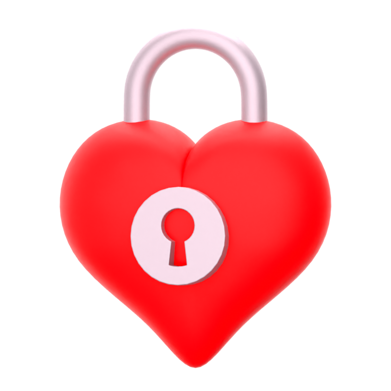 Love Lock 3D Icon 3D Graphic