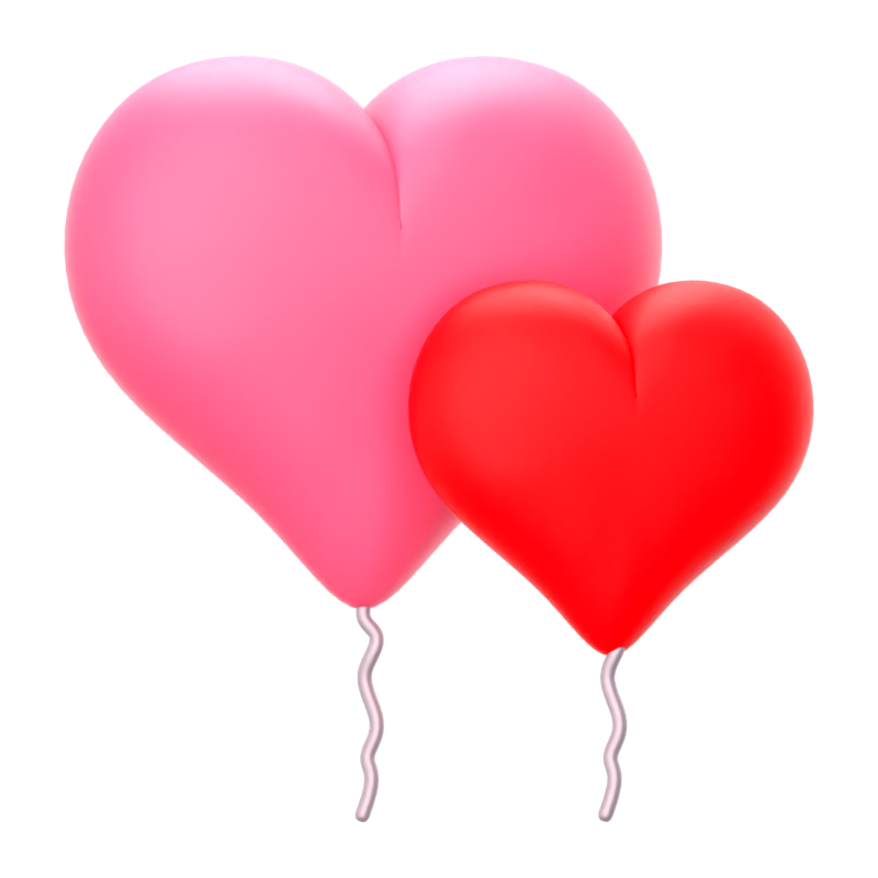 Icono 3D Love Ballons 3D Graphic