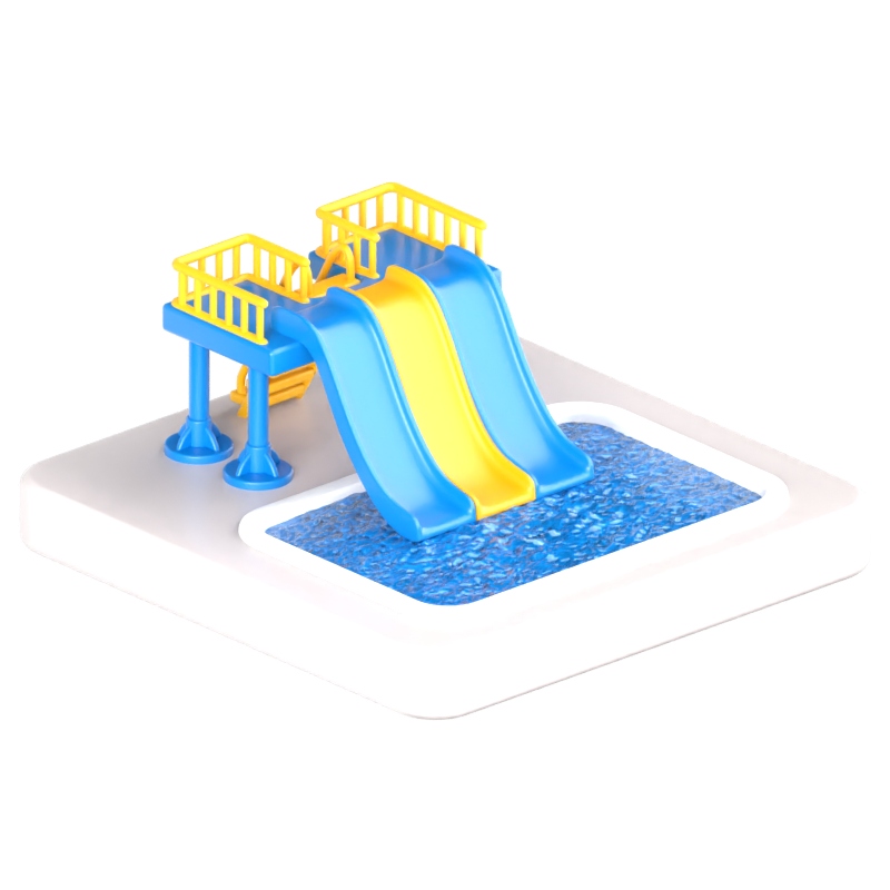 Wasserrutsche 3D-Symbol 3D Graphic