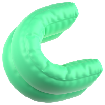 Curved Balloon 3D Icon 3D Graphic