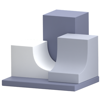 Double Curved Shape Podium 3D Icon 3D Graphic