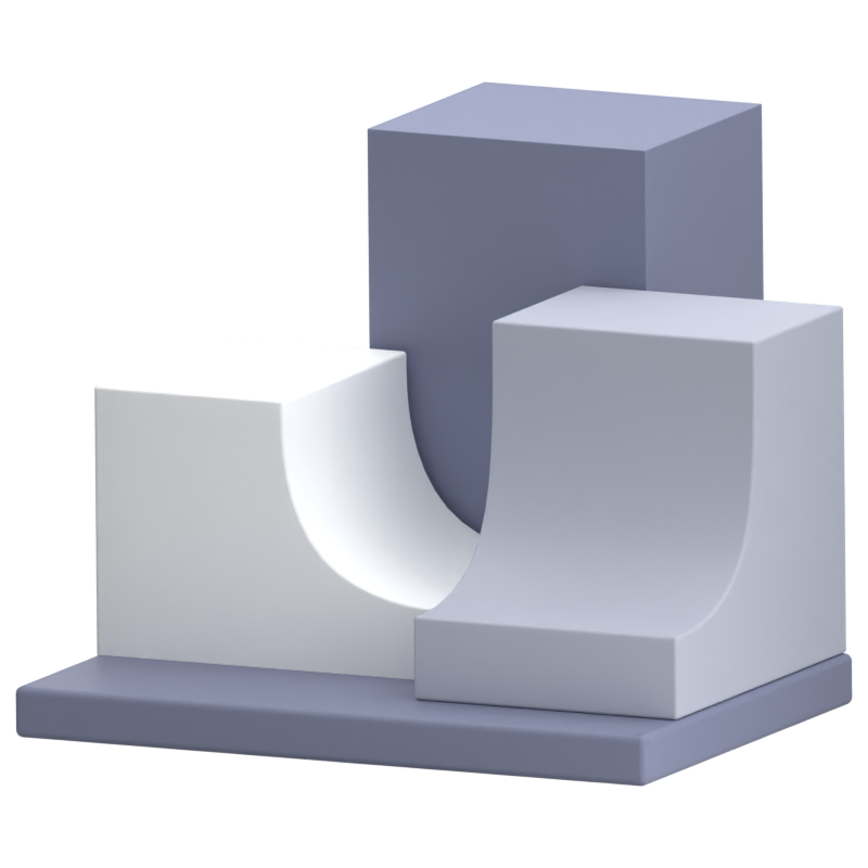 Doppelt gebogene Form Podium 3D Icon 3D Graphic