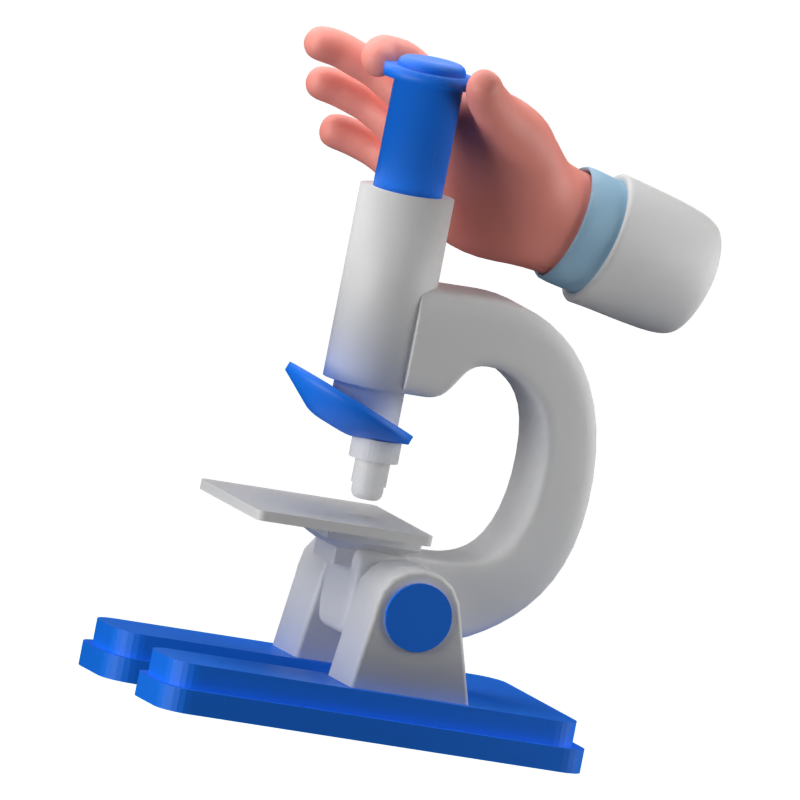 Microscope 3D Icon 3D Graphic