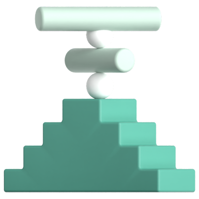 rohr kugel und treppe 3d-symbol 3D Graphic