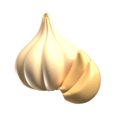 Knoblauch 3D-Symbol 3D Graphic