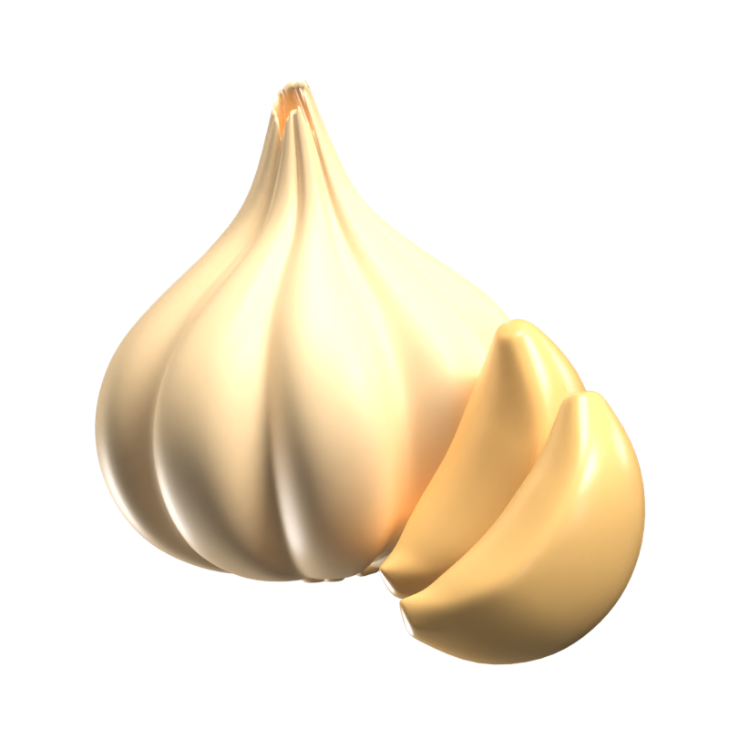 Knoblauch 3D-Symbol 3D Graphic